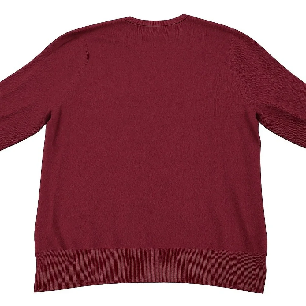 Banana Republic Merino Wool VNeck Sweater Large Burgundy Red‎ Classic Minimalist